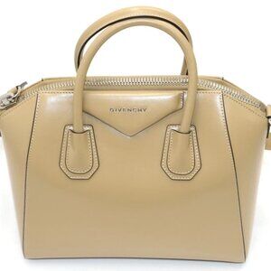 Givenchy Antigona Small Satchel Bag in Calf Leather - Beige
